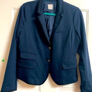 Woman blazer, size 12, navy blue with black, edging stylish buttons